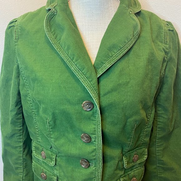 Ann Taylor Loft Womens Green Long Sleeves Corduroy Casual Jacket Size 8 - Picture 3 of 11